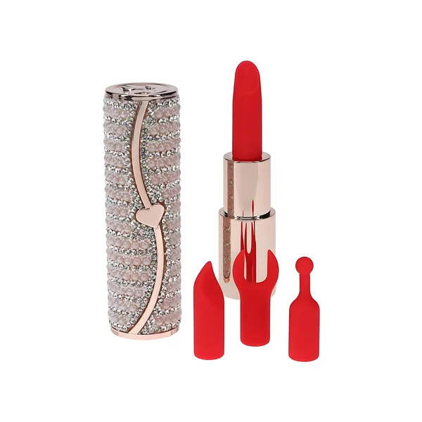 Loveline Rechargeable Lipstick Vibrator with Interchangeable Tips - Candy — image 2 of 7