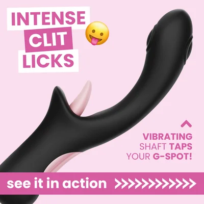 thumping licking silicone rabbit hits that g spot while giving you oral