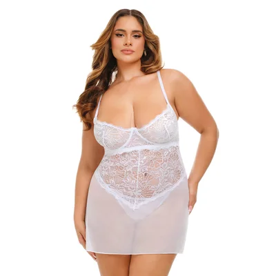 underwire floral babydoll plus size