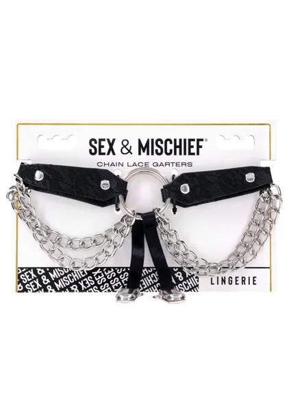 Sex and Mischief Chain Lace Garters — image 5 of 5