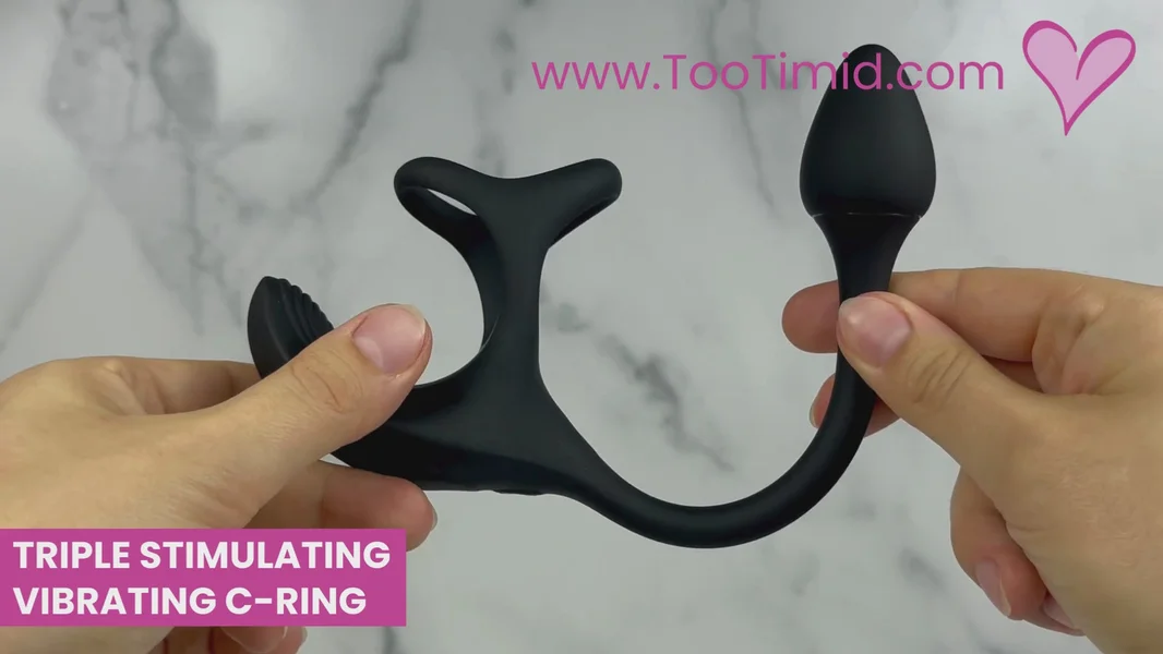 Triple Stimulating Vibrating Silicone Cock Ring with Remote - Penis, Scrotum, and Anal Vibes! — image 13 of 14
