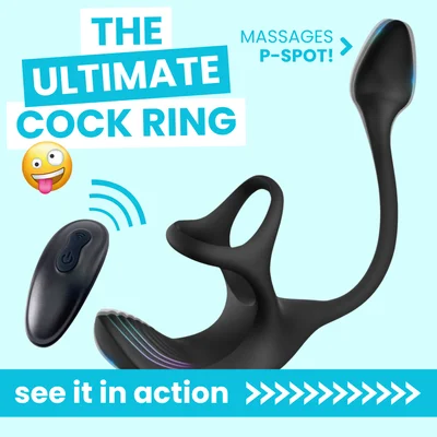 triple stimulating vibrating silicone cock ring with remote penis scrotum and anal vibes
