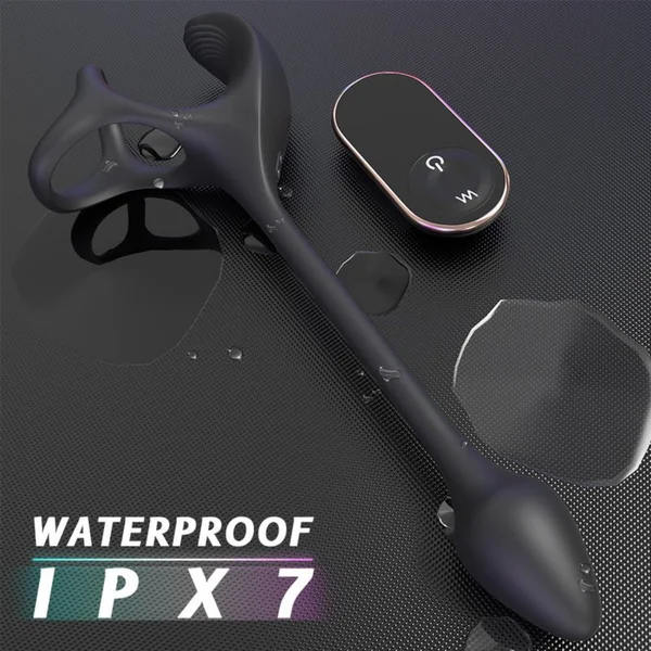 Triple Stimulating Vibrating Silicone Cock Ring with Remote - Penis, Scrotum, and Anal Vibes! — image 9 of 14