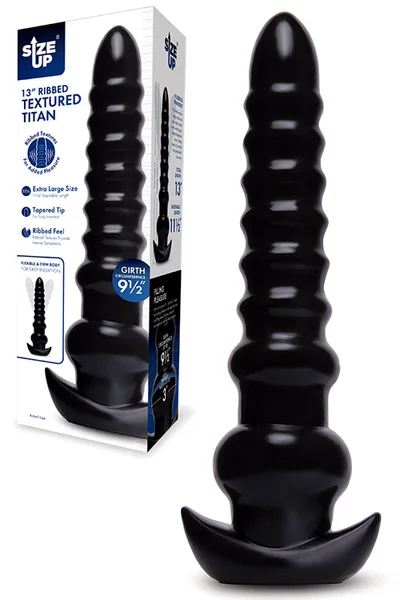 Size Up 13" Ribbed Textured Titan Butt Plug — image 11 of 15