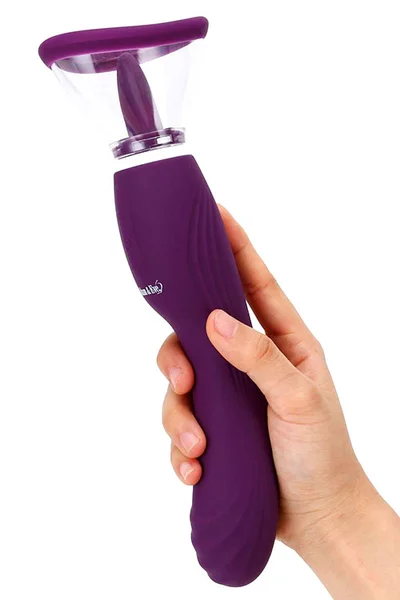 Adam and Eve The Femmina 10.3" Dual-Ended Tongue & Suction Clitoral Stimulator — image 5 of 6