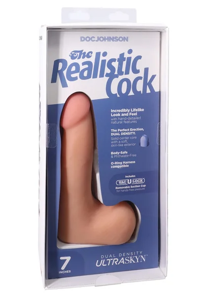 The Realistic Cock - With Removable Vac-U-Lock Suction Cup - ULTRASKYN - 7" (with Balls) — image 5 of 15