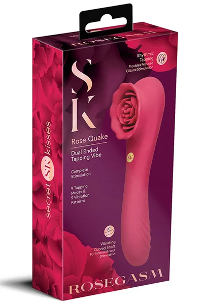 Secret Kisses Rosegasm Rose Quake 7.4" Dual Ended Tapping Vibrator — image 10 of 15