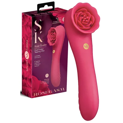 secret kisses rosegasm rose quake 74 dual ended tapping vibrator