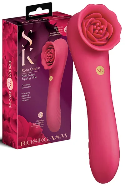 Secret Kisses Rosegasm Rose Quake 7.4" Dual Ended Tapping Vibrator — image 11 of 15