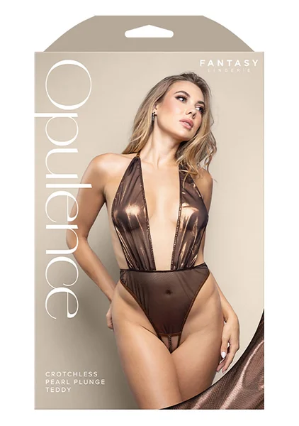 Crotchless Pearl Plunge Teddy — image 3 of 3