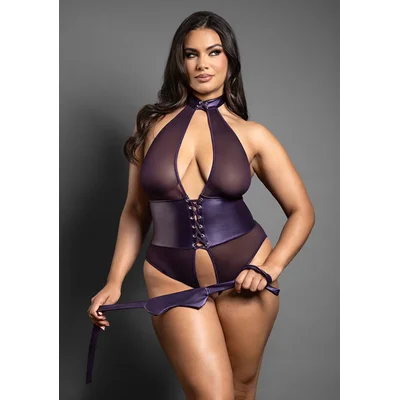 open lace up teddy and blindfold queen size