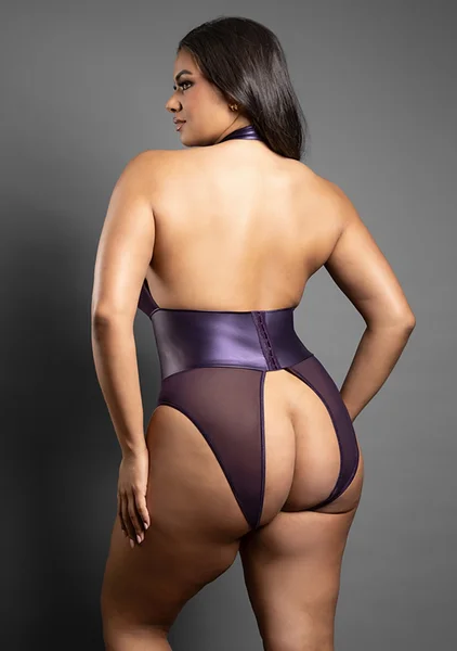 Open Lace-Up Teddy and Blindfold - Queen Size — image 2 of 3