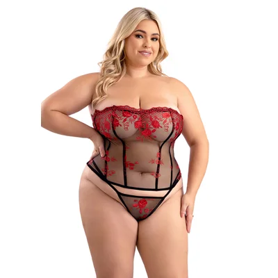 embroidered corset and g string queen size