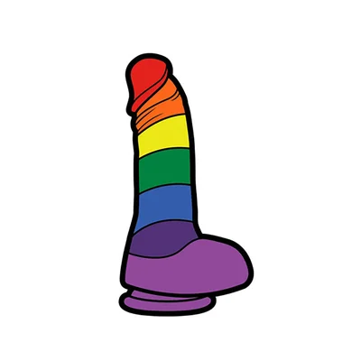 rainbow dildo enamel pin