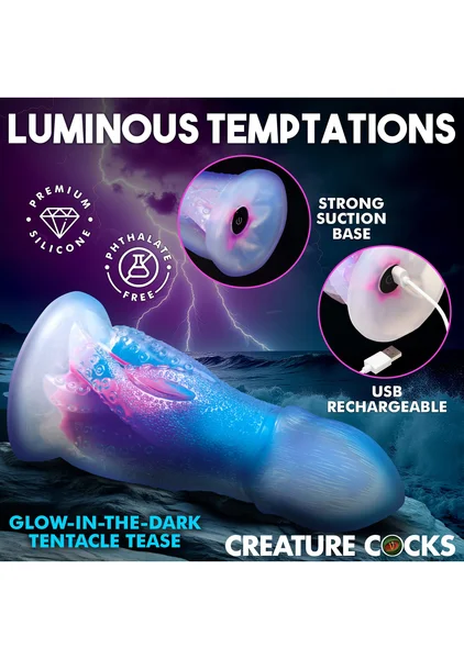 Creature Cocks - Cocktopus Deluxe Glow-in-the-Dark Vibrating Silicone Dildo — image 5 of 8