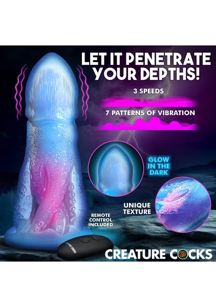 Creature Cocks - Cocktopus Deluxe Glow-in-the-Dark Vibrating Silicone Dildo — image 4 of 8
