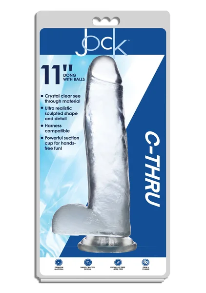Jock C-Thru - 11" Clear Dong with Balls — image 5 of 6