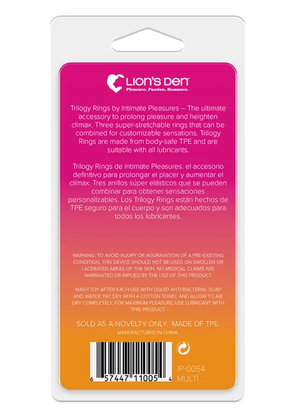 Lion's Den Intimate Pleasures Trilogy Cock Ring Set — image 3 of 3