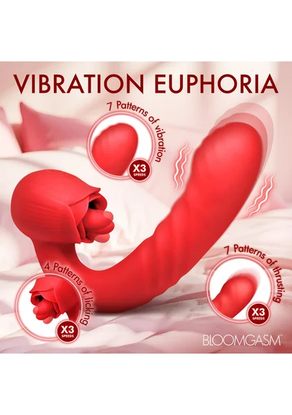 Bloomgasm Boom Bloom Thrusting and Licking Rose Vibrator — image 3 of 8