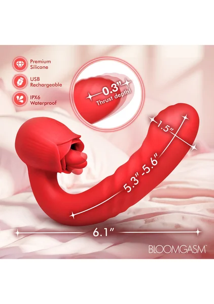 Bloomgasm Boom Bloom Thrusting and Licking Rose Vibrator — image 6 of 8
