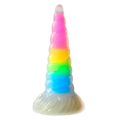 creature cocks uni glow glow in the dark rainbow silicone dildo