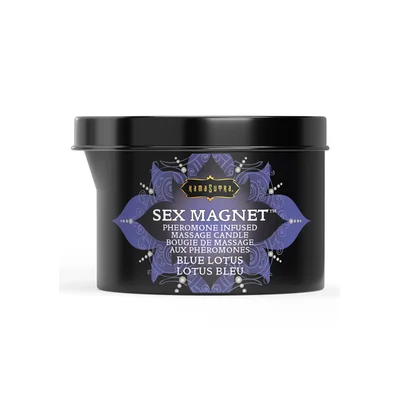 sex magnet pheromone infused massage candle blue lotus