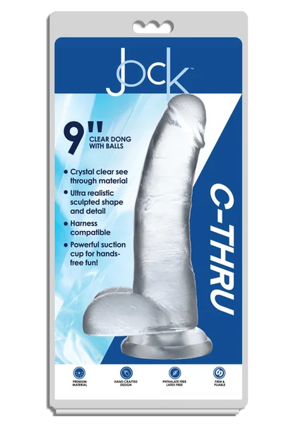 Jock C-Thru - 9" Clear Dong with Balls — image 5 of 6
