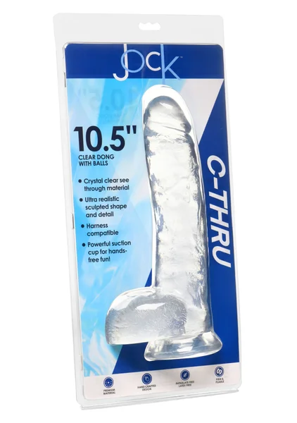 Jock C-Thru - 10.5" Clear Dong with Balls — image 5 of 6