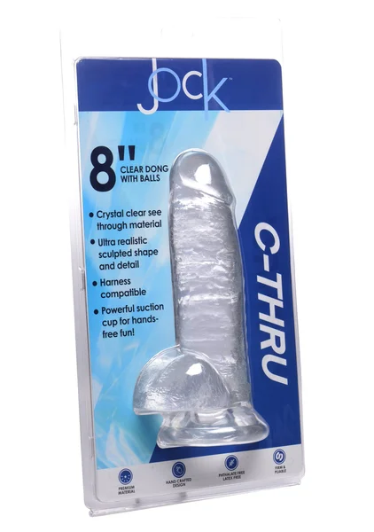 Jock C-Thru - 8" Clear Dong with Balls — image 5 of 6