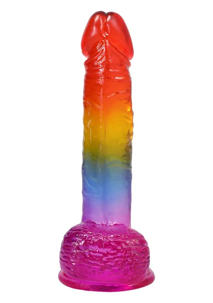 Crystal Jellies® - 8.5 Inch Realistic Cock with Balls - Rainbow — image 2 of 3