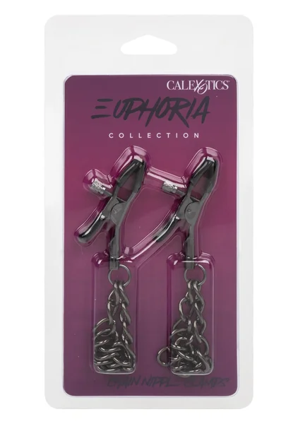 Euphoria Collection Chain Nipple Clamps - Black — image 11 of 11