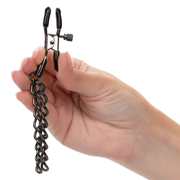Euphoria Collection Chain Nipple Clamps - Black — image 5 of 11