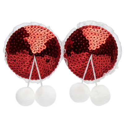 Peekaboos Red Sequin Pom Pom Nipple Pasties