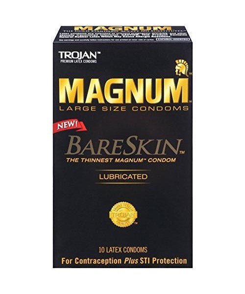 New Trojan Magnum Bareskin Condoms - Box of 10