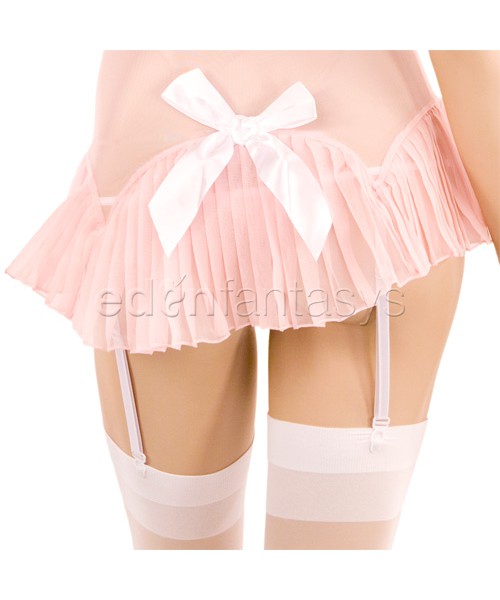 Pleated chemise and thong