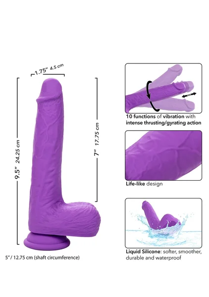 Rechargeable Rumbling and Thrusting Silicone Studs - Pink — image 13 of 23