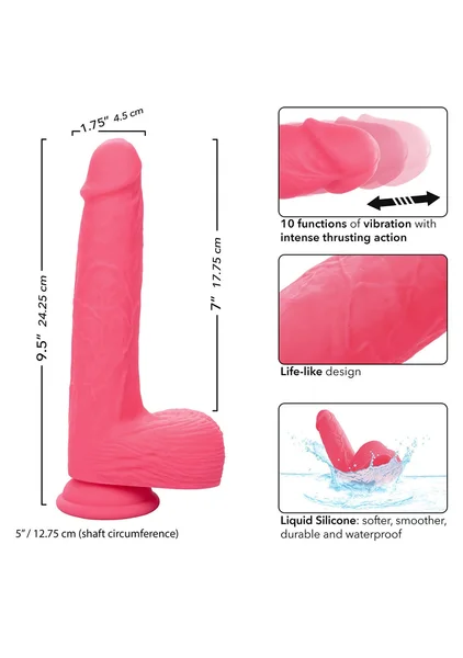 Rechargeable Rumbling and Thrusting Silicone Studs - Pink — image 20 of 23