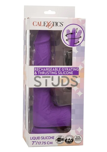 Rechargeable Rumbling and Thrusting Silicone Studs - Pink — image 14 of 23