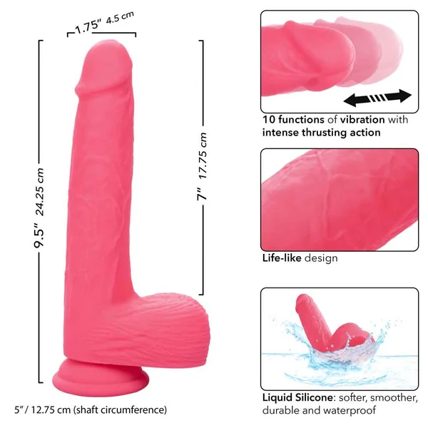 Rechargeable Rumbling and Thrusting Silicone Studs - Pink — image 5 of 23