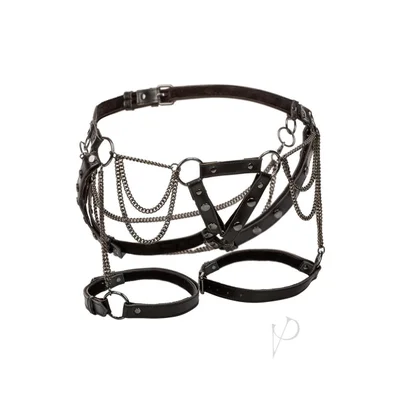 euphoria collection thigh harness with chains black