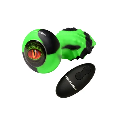eye of the spawn vibrating and squirming silicone butt plug