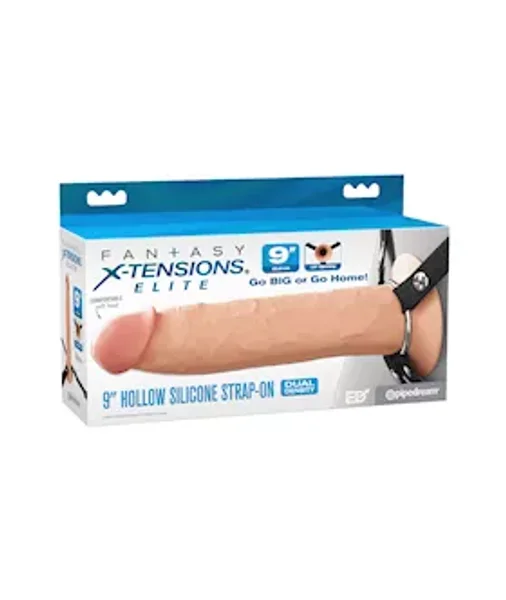 Fantasy X-tensions Elite 9" Silicone Hollow Strap-on Dual Density — image 5 of 12