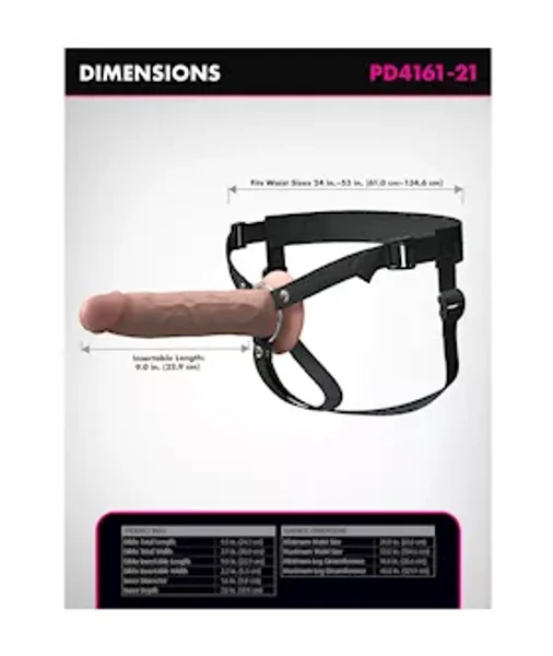 Fantasy X-tensions Elite 9" Silicone Hollow Strap-on Dual Density — image 6 of 12