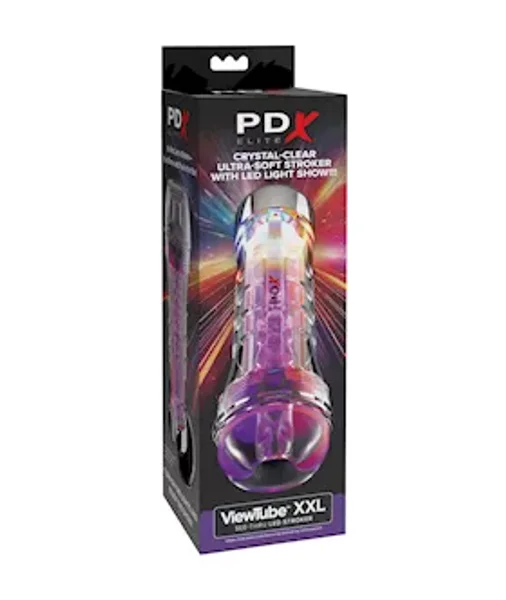 Pdx Elite Viewtube Xxl See-thru Ez-grip Led Stroker — image 4 of 5
