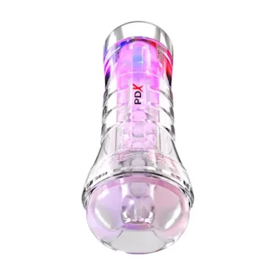 pdx elite viewtube xxl see thru ez grip led stroker