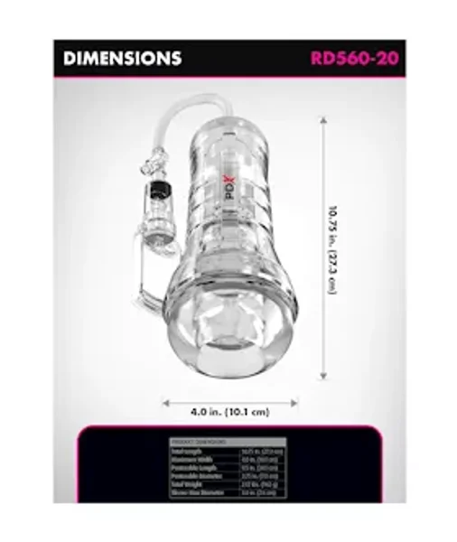 Pdx Elite Viewtube Vac Xxl Pump See-thru Ez-grip Pump Stroker — image 6 of 6