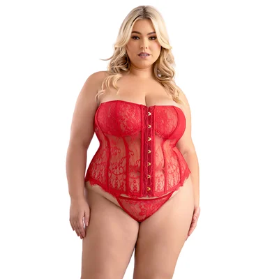 busk front lace corset and g string queen size
