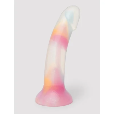 lovehoney superstar glitter curved silicone suction cup dildo 7 inch pink