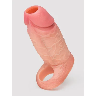 jock realistic silicone penis enhancer with ball strap flesh pink