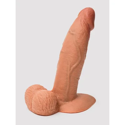 b vibe slipskin flesh tan ultra realistic girthy 7 dual density dildo flesh tan